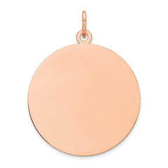 14k Rose Gold Plain .018 Gauge Circular Engravable Disc Charm - 2