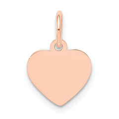 14k Rose Gold Plain .013 Gauge Engraveable Heart Disc Charm - 4