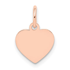 14k Rose Gold Plain .011 Gauge Engraveable Heart Disc Charm - 2