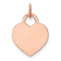 14k Rose Gold Small Engraveable Heart Charm
