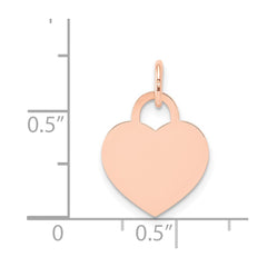 14k Rose Gold Medium Engraveable Heart Charm - 2