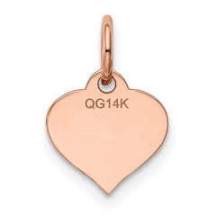 14k Rose Gold Heart Disc Charm - 2