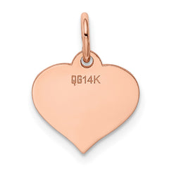 14k Rose Gold Heart Disc Charm - 13