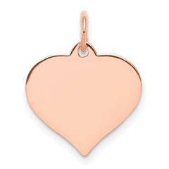 14k Rose Gold Heart Disc Charm - 14