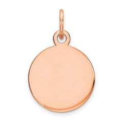 14K Rose Gold Round Disc Charm - 11