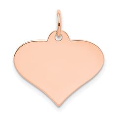 14k Rose Gold Plain .027 Gauge Engraveable Heart Disc Charm - 3