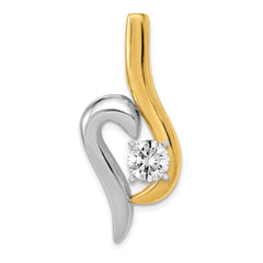 14k Two-tone Peg-Set Fancy Slide Mounting Fits up to 6mm Regular/8mm Fancy or Reversible Omega