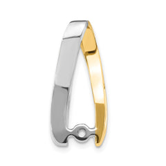 14k Two-tone Peg-Set AA Diamond Semi-Mount Slide Fits up to 4mm Regular/6mm Fancy or Reversible Omega