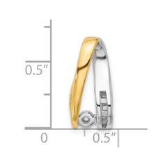 14k Two-tone Peg-Set and Channel Diamond Slide Mounting Fits up to 2mm Regular/6mm Fancy or Reversible Omega