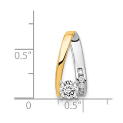 14k Two-tone Peg-Set A Diamond Semi-Mount Slide Fits up to 2mm Regular/6mm Fancy or Reversible Omega