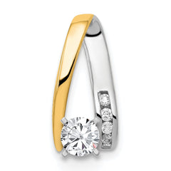 14k Two-tone Peg-Set VS Diamond Semi-Mount Slide Fits up to 2mm Regular/6mm Fancy or Reversible Omega