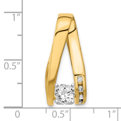 14k Two-tone Peg-Set VS Diamond Semi-Mount Slide Fits up to 6mm Regular/8mm Fancy or Reversible Omega