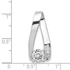 14k White Gold Peg-Set A Diamond Semi-Mount Slide Fits up to 8mm Regular/6mm Fancy or Reversible Omega
