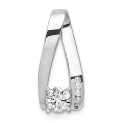 14k White Gold Peg-Set A Diamond Semi-Mount Slide Fits up to 8mm Regular/6mm Fancy or Reversible Omega