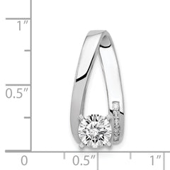 14k White Gold Peg-Set VS Diamond Semi-Mount Slide Fits up to 4mm Regular/6mm Fancy or Reversible Omega