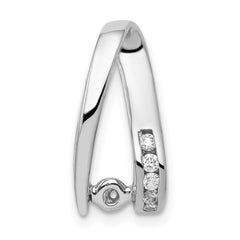 14k White Gold Peg-Set VS Diamond Semi-Mount Slide Fits up to 2mm Regular/6mm Fancy or Reversible Omega