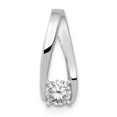 14k White Gold Peg-Set Diamond Slide Mounting Fits up to 2mm Regular/6mm Fancy or Reversible Omega