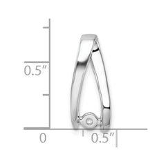 14k White Gold Peg-Set Diamond Slide Mounting Fits up to 2mm Regular/6mm Fancy or Reversible Omega