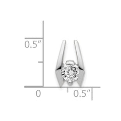 14k White Gold Complete AAA 5.25mm Diamond Slide Fits up to 3mm Fancy or Reversible Omega Only