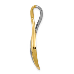 14k Two-Tone Complete 1/5 carat A Diamond Twisted Ribbon Slide Fits up to 6mm Regular/Fancy/Reversible Omega