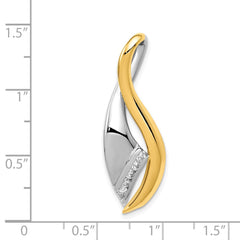 14k Two-Tone Complete 1/5 carat A Diamond Twisted Ribbon Slide Fits up to 6mm Regular/Fancy/Reversible Omega