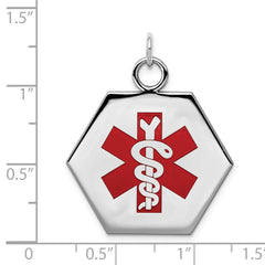 Sterling Silver Rhodium-plated Medical Jewelry Pendant - 2