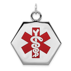 Sterling Silver Rhodium-plated Medical Jewelry Pendant - 2