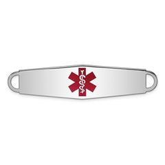 Sterling Silver Rhodium-plated Medical ID Plate - 10