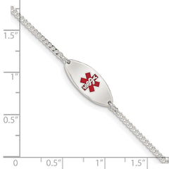 Sterling Silver Rhodium-plated Enamel Medical Jewelry Bracelet - 2