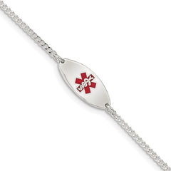 Sterling Silver Rhodium-plated Enamel Medical Jewelry Bracelet - 2