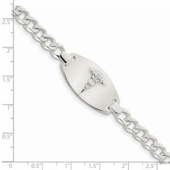 Sterling Silver Medical Jewelry Curb Link Bracelet - 2