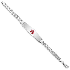 Sterling Silver Rhodium-plated Medical ID Curb Link Bracelet - 2