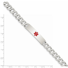 Sterling Silver Polished Medical Curb Link ID Bracelet - 2
