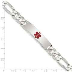 Sterling Silver Polished Medical Figaro Anchor Link ID Bracelet - 4