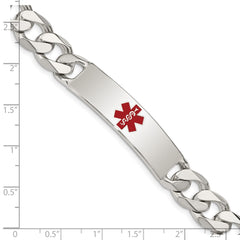 Sterling Silver Polished Medical Curb Link ID Bracelet - 4