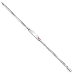 Sterling Silver Rhodium-plated Medical ID Curb Link Bracelet - 16