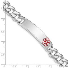 Sterling Silver Rhodium-plated Medical ID Curb Link Bracelet - 17