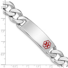 Sterling Silver Rhodium-plated Medical ID Curb Link Bracelet - 18