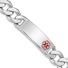 Sterling Silver Rhodium-plated Medical ID Curb Link Bracelet - 18