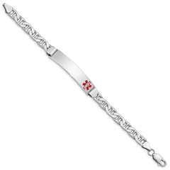 Sterling Silver Rhodium-plated Medical ID Anchor Link Bracelet - 2