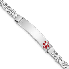 Sterling Silver Rhodium-plated Medical ID Anchor Link Bracelet - 2