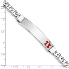 Sterling Silver Rhodium-plated Medical ID Curb Link Bracelet - 6