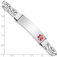 Sterling Silver Rhodium-plated Medical ID Anchor Link Bracelet - 3