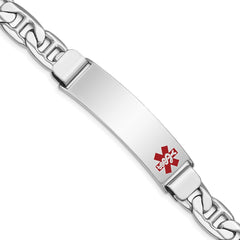 Sterling Silver Rhodium-plated Medical ID Anchor Link Bracelet - 3