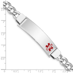 Sterling Silver Rhodium-plated Medical ID Curb Link Bracelet - 20
