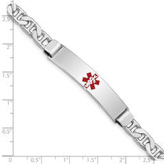 Sterling Silver Rhodium-plated Medical ID Anchor Link Bracelet - 11