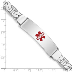 Sterling Silver Rhodium-plated Medical ID Anchor Link Bracelet - 20