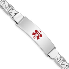 Sterling Silver Rhodium-plated Medical ID Anchor Link Bracelet - 20