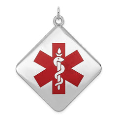 Sterling Silver Rhodium-plated Medical Jewelry Pendant - 3