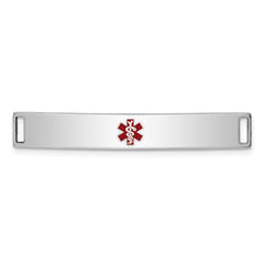Sterling Silver Rhodium-plated Medical ID Plate - 11